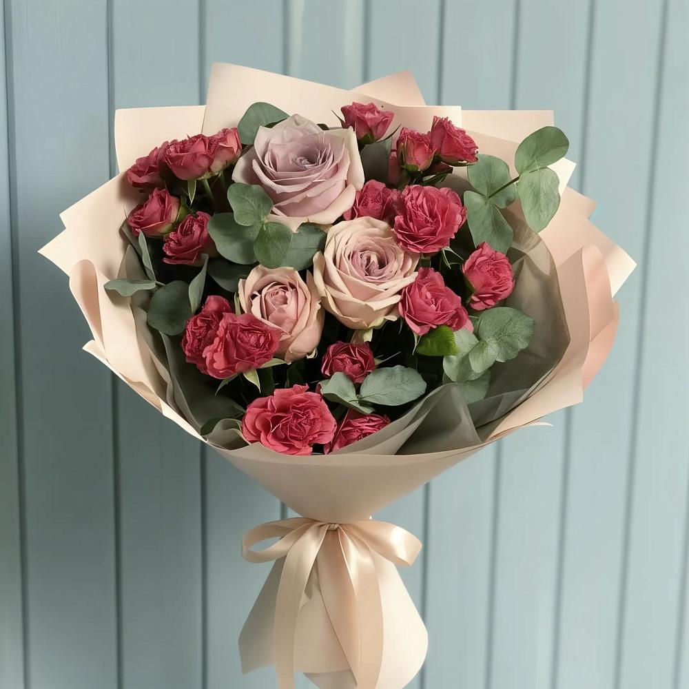Букет цветов из: Гвоздики и Розы в Навле