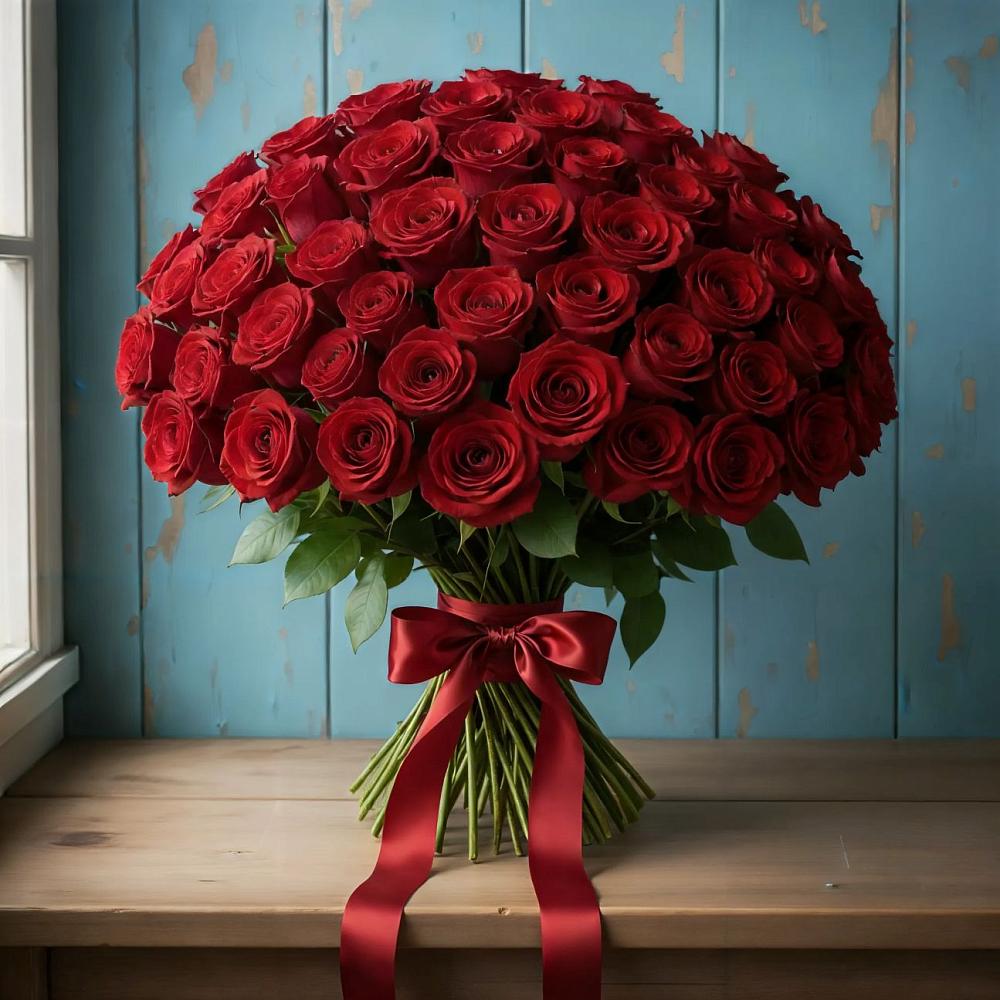 Букет Красные розы Блэк Меджик в Навле