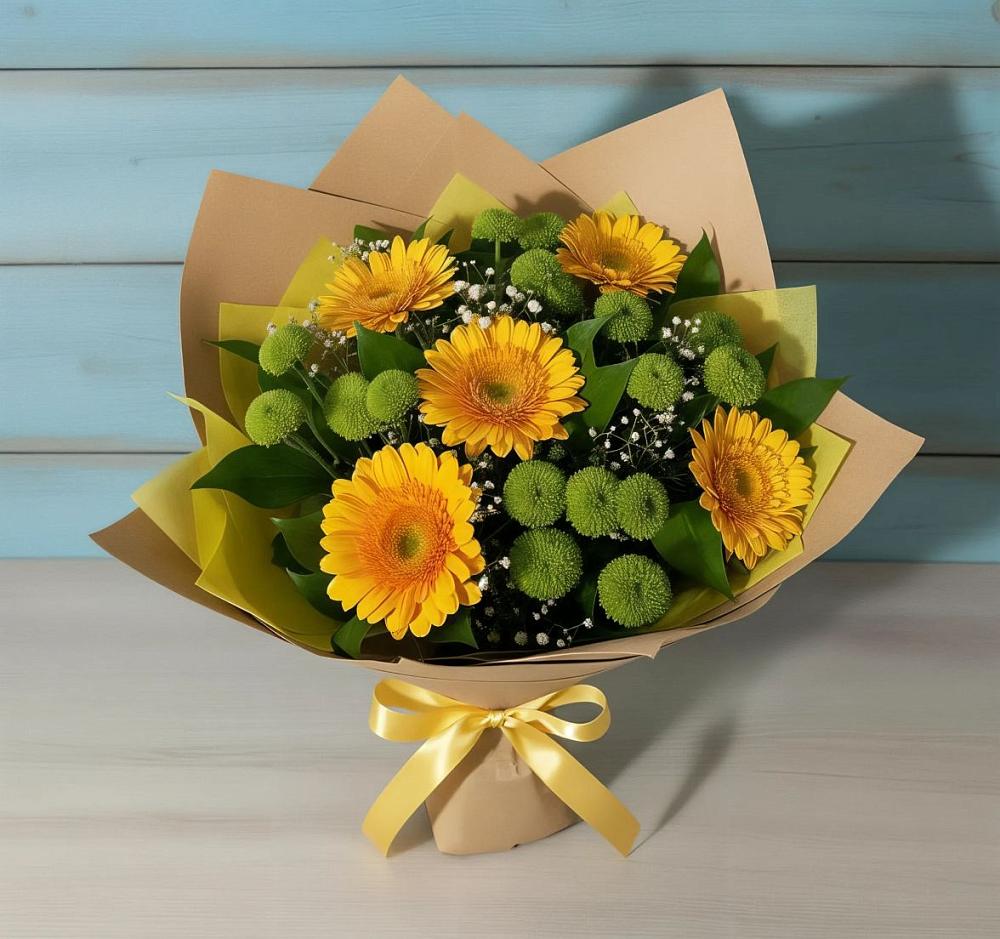 Букет цветов из: Герберы и Хризантемы в Навле