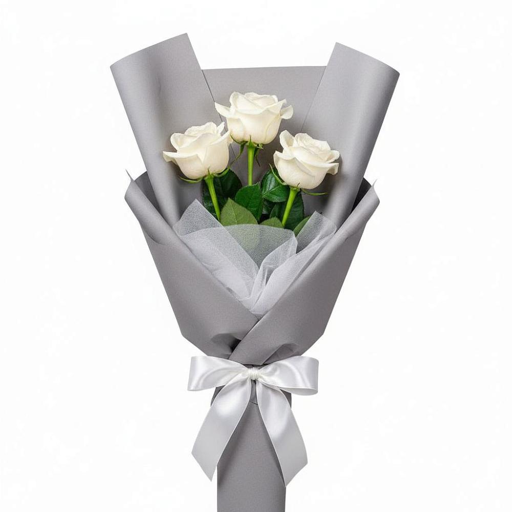 Букет 3 белые розы в Навле