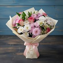 Букет цветов из:  Хризантемы, Альстромерии и Розы в Навле