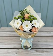 Букет цветов из:  Герберы, Розы и Хризантемы в Навле