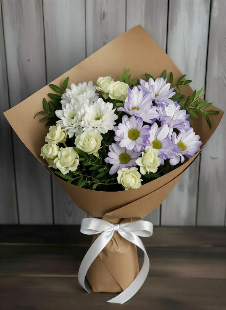 Букет цветов из: Хризантемы и Розы в Навле